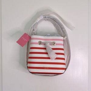 Kate Spade Leather Small Bucket multi Eva stripe. New with tags